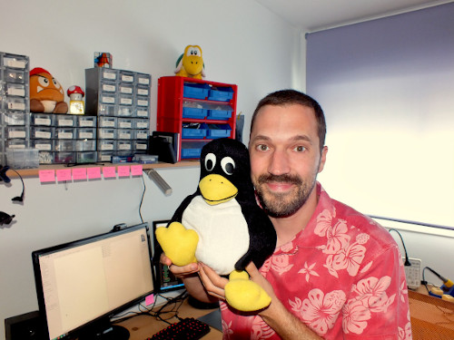 Photo of me and a Tux plush